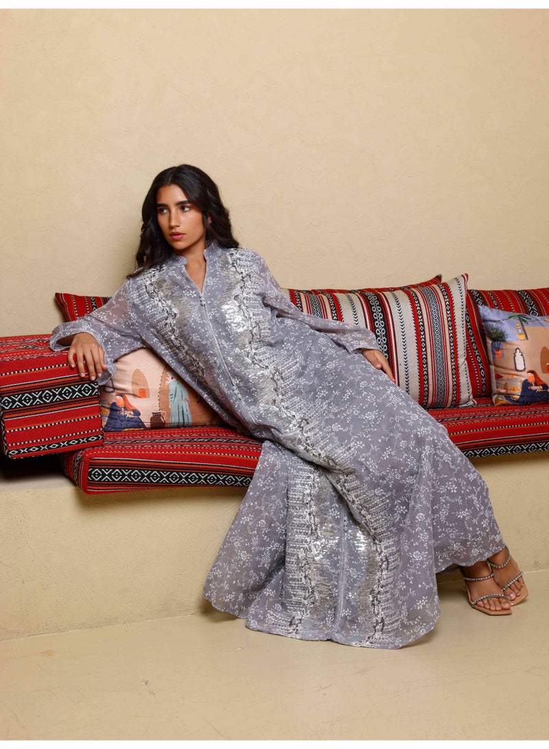 اكسا جلابية اككسا نور IK4034 رمادي - Image 2